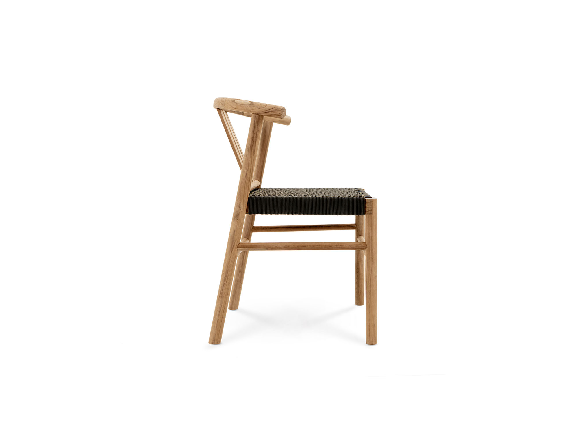 Side view of outdoor dining chair